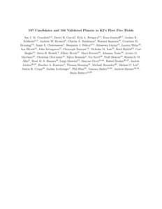 197 Candidates and 104 Validated Planets in K2’s First Five Fields Ian J. M. Crossfield1,2 , David R. Ciardi3 , Erik A. Petigura4,5 , Evan Sinukoff6,7 , Joshua E. Schlieder8,9 , Andrew W. Howard6 , Charles A. Beichman3