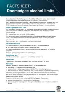 Factsheet: Doomadgee alcohol limits