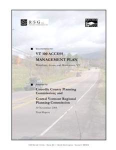 Land-use planning / Waterbury /  Vermont / Access management / Vermont Route 289 / Vermont / Vermont Route 100 / Vermont Route 15