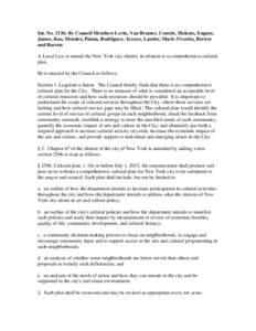 Int. No. 1136: By Council Members Levin, Van Bramer, Comrie, Dickens, Eugene, James, Koo, Mendez, Palma, Rodriguez, Arroyo, Lander, Mark-Viverito, Brewer and Barron A Local Law to amend the New York city charter, in rela