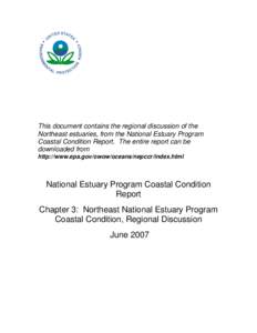 National Estuary Program Coastal Condition Report, NEP CCR - Chapter 3, New York/New Jersey Harbor Estuary Program through Maryland Coastal Bays Program