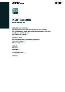 75 years  KOF Bulletin No. 68, November[removed]ECONOMY AND RESEARCH