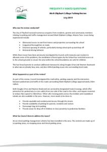 Why was the review conducted? The City of Playford received numerous enquiries from residents, parents and community members relating to parking and traffic management around Mark Oliphant College, Munno Para. Issues bei