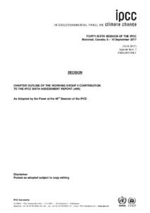 FORTY-SIXTH SESSION OF THE IPCC Montreal, Canada, 6 – 10 SeptemberIXAgenda Item: 7 ENGLISH ONLY