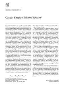 LETTER TO THE EDITOR  Caveat Emptor: Editors Bewareଝ