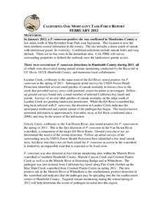 CALIFORNIA OAK MORTALITY TASK FORCE REPORT