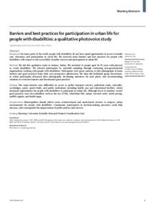 Barriers and best practices for participation in urban life for people with disabilities: a qualitative photovoice study