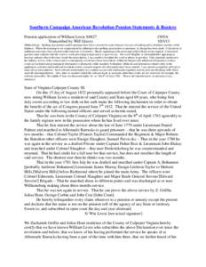 Southern Campaign American Revolution Pension Statements & Rosters Pension application of William Lewis S8827 Transcribed by Will Graves f30VA[removed]