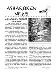 ASHAROKEN NEWS ASHAROKEN BUDGET[removed]