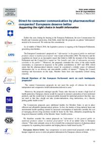 International and European signatory organisations  Joint press release