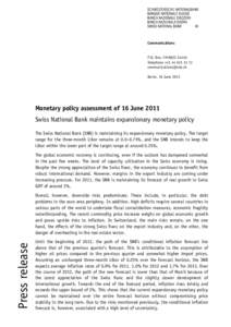 Monetary policy assessment of 16 June 2011
				Monetary policy assessment of 16 June 2011