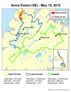 Snow Extent (SE) - May 19, 2012 Snow (on land) Snow (on ice) Deer Lake