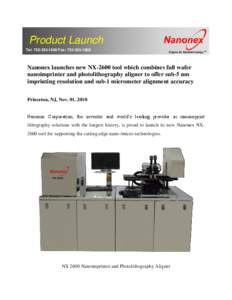 Microtechnology / Semiconductor device fabrication / Photolithography / Resist / Lithography / Nanotechnology / Contact lithography / SUSS MicroTec / Materials science / Technology / Nanoimprint lithography