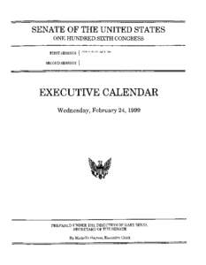 SENATE OF THE UNITED STATES ONE HUNDRED SIXTH CONGRESS FIRST SESSION { CONVENEDJANUARY6 1999