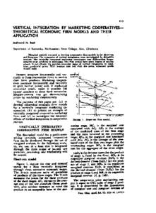 Vertical Integration by Marketing Cooperatives - Theoretical Economic Firm Models and Their Application