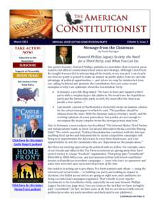 MarchOFFICIAL VOICE OF THE CONSTITUTION PARTY Message from the Chairman