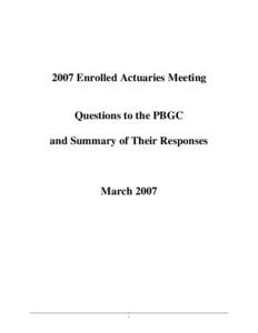 2007 Enrolled Actuaries Meeting