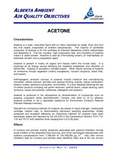 Alberta Ambient Air Quality Objective for Acetone.doc