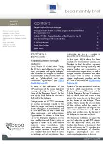 bepa monthly brief June 2014 Issue 75 CONTENTS Regaining trust through dialogue