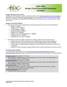 [removed]Biology 1 EOC Assessment Fact Sheet