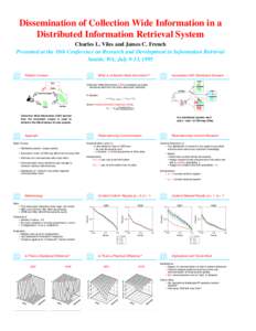 Dissemination of Collection Wide Information in a Distributed Information Retrieval System Charles L. Viles and James C. French Presented at the 18th Conference on Research and Development in Information Retrieval Seattl