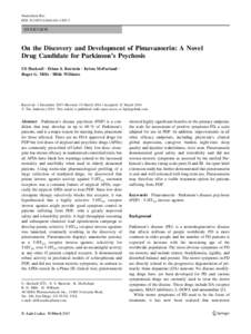 Neurochem Res DOIs11064OVERVIEW  On the Discovery and Development of Pimavanserin: A Novel