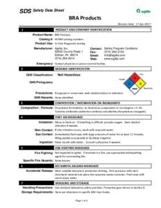 SDS Safety Data Sheet BRA Products Revision Date: 17-Apr