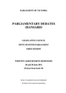 EXTRACTFROMBOOK  PARLIAMENT OF VICTORIA PARLIAMENTARY DEBATES (HANSARD)