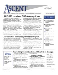 SCENT A ACEJMC  Newsletter of the Accrediting Council on Education in Journalism and Mass Communications