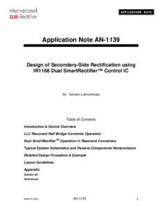 Design of Secondary-Side Rectification using IR1168 Dual SmartRectifier™ Control IC