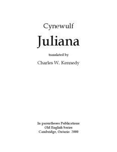 Cynewulf  Juliana