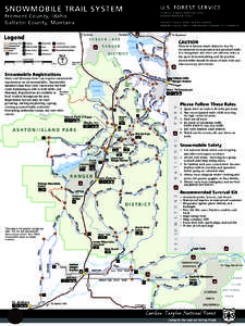 U.S. FOREST SERVICE  SNOWMOBILE TRAIL SYSTEM Caribou-Targhee National Forest Gallatin National Forest