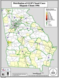 Distribution of GLSP Closed Cases Hispanic Clients 1996 Fannin Dalton #