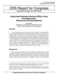 Improvised Explosive Devices (IEDs) in Iraq and Afghanistan:Effects and Countermeasures