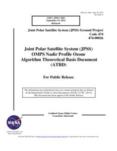 Chemistry / Ozone depletion / Spaceflight / NPOESS / Technical communication / Ozone / Algorithm / Specification / Tagged Image File Format / Joint Polar Satellite System / National Oceanic and Atmospheric Administration / Earth