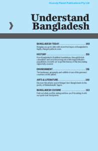 ©Lonely Planet Publications Pty Ltd  Understand Bangladesh BANGLADESH TODAY . . . . . . . . . . . . . . . . . . . . . . . 148 Bringing you up to date with recent hot topics in Bangladesh’s