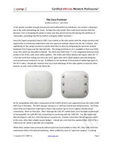 Wi-Fi / Wireless LAN / IEEE 802.11 / Technology / Telecommunications engineering / Electronic engineering / Wireless networking / Cognio / Radio-frequency identification