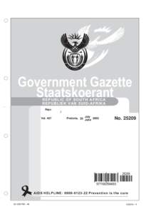 Government Gazette Staatskoerant REPUBLIC OF SOUTH AFRICA REPUBLIEK VAN SUID-AFRIKA Regu l