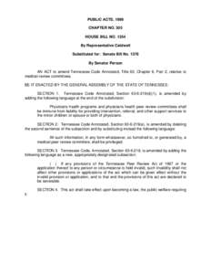 PUBLIC ACTS, 1999 CHAPTER NO. 305 HOUSE BILL NO[removed]By Representative Caldwell Substituted for: Senate Bill No[removed]By Senator Person