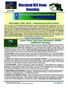 June[removed]Maryland H2E News Roundup  November 14th, 2012: Featuring Executive Panel