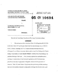 Complaint:Compania Internacional Financiera S.A. and Yomi Rodrig