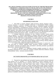 2014–2020 M. EUROPOS SĄJUNGOS FONDŲ INVESTICIJŲ VEIKSMŲ PROGRAMOS 4 PRIORITETO „ENERGIJOS EFEKTYVUMO IR ATSINAUJINANČIŲ IŠTEKLIŲ ENERGIJOS GAMYBOS IR NAUDOJIMO SKATINIMAS“ 4.3.1 KONKRETAUS UŽDAVINIO „SUM