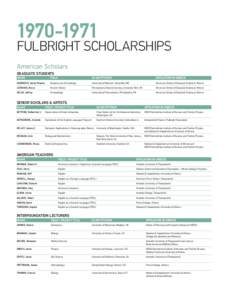 [removed]Fulbright Scholarships American Scholars Graduate Students NAME