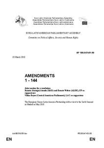 Euro-Latin American Parliamentary Assembly Assemblée Parlementaire Euro-Latino Américaine Asamblea Parlamentaria Euro-Latinoamericana Assembleia Parlamentar Euro-Latino-Americana  EURO-LATIN AMERICAN PARLIAMENTARY ASSE
