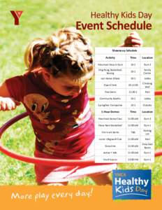 Shawnessy Schedule Activity Time  Location