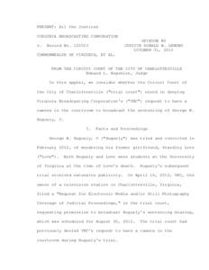 PRESENT: All the Justices VIRGINIA BROADCASTING CORPORATION v. OPINION BY JUSTICE DONALD W. LEMONS