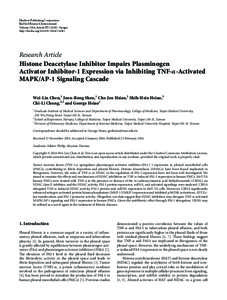 Histone Deacetylase Inhibitor Impairs Plasminogen Activator Inhibitor-1 Expression via Inhibiting TNF-α-Activated MAPK/AP-1 Signaling Cascade