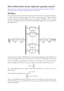 Does Information always represent quantity meant? [Motivated from Xin Li, 