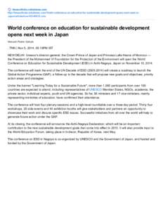 timesofindia.indiatimes.com http://timesofindia.indiatimes.com/World-conference-on-education-for-sustainable-development-opens-next-week-inJapan/articleshow[removed]cms World conference on education for sustainable deve