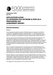 5 November[removed]APPLICATION A1048 CO-EXTRUDED POLYSTYRENE & PVPP AS A PROCESSING AID